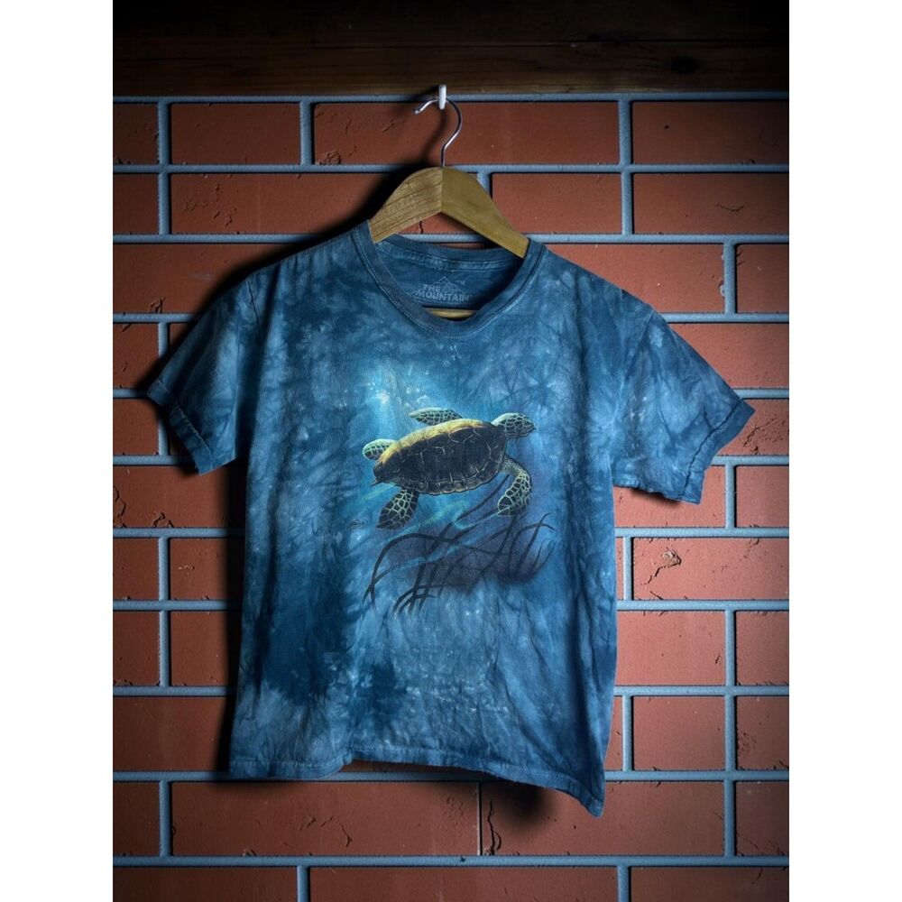 The Mountain Sea Turtle Tie Dye Graphic T Shirt Blue Medium